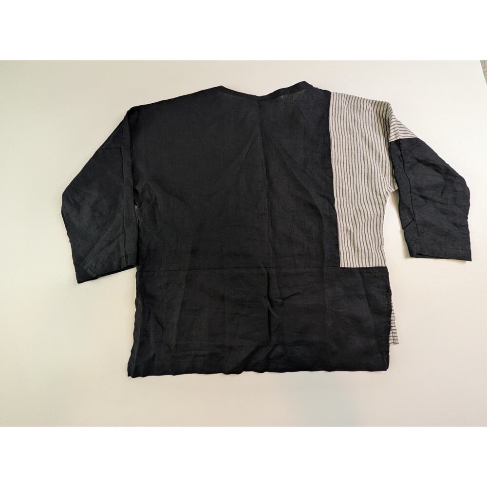 Lisa Bayne Linen Color-blocked Top Size Small - Picture 6 of 9